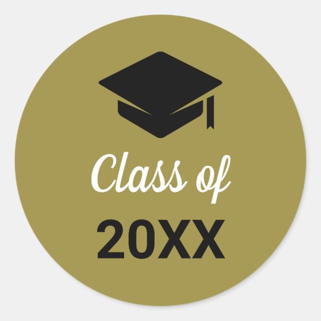 Adesivo Redondo Parabéns Classe De Boné de formatura De Formando D (Frente)