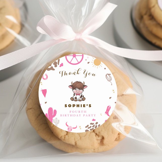 Adesivo Redondo Parabéns da vaca sagrada (Criador carregado)