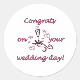 Adesivo Redondo Parabéns Dia de Casamento