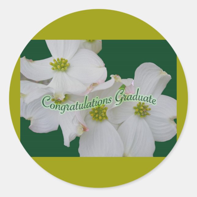 Adesivo Redondo Parabéns Dogwood Blossoms Formando Sticker (Frente)