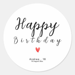 Adesivo Redondo Parabéns Festas de Feliz Aniversário para Amigos F