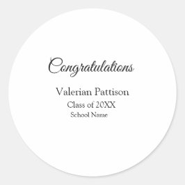 Adesivo Redondo Parabéns formando adicionar nome da escola simples