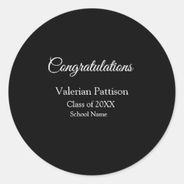 Adesivo Redondo Parabéns formando adicionar nome da escola simples