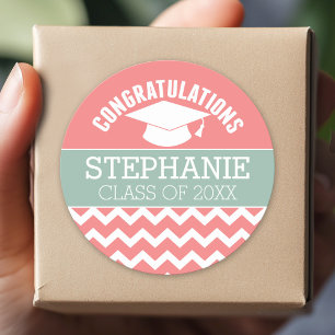 Adesivo Redondo Parabéns Graduado - Formatura Personalizada