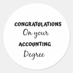 Adesivo Redondo parabéns no seu grau de contabilidade