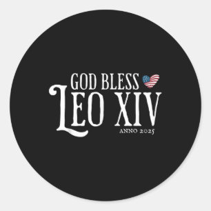 Adesivo Redondo Parabéns Papa Leo Xiv. Celebração dos Estados Unid