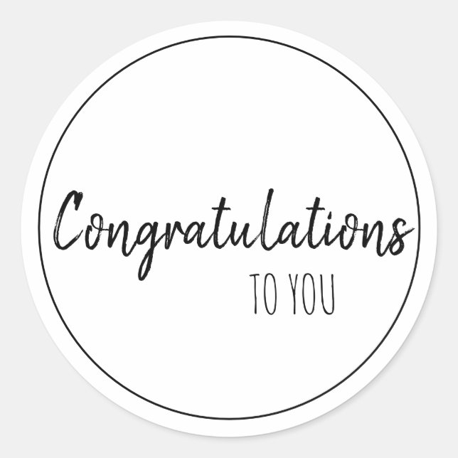 Adesivo Redondo Parabéns PARA VOCÊ (Frente)