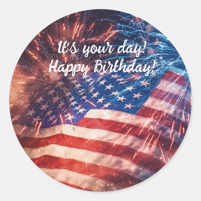 Adesivo Redondo Parabéns Patriótico (Frente)