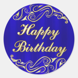 Adesivo Redondo Parabéns pela tipografia do Ouro Regal Elegante