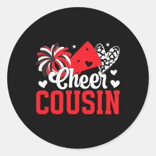 Adesivo Redondo Parabéns Prima Orgulhoso Prima de Cheerleading de 