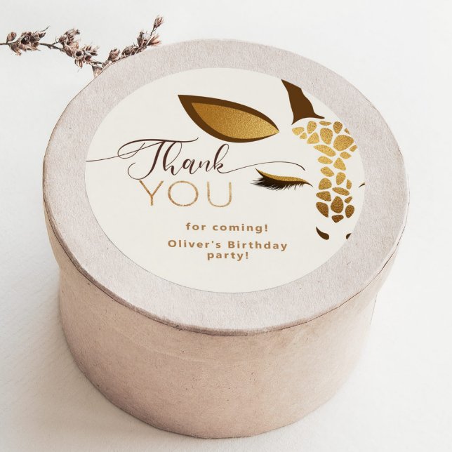 Adesivo Redondo Parabéns Safari, obrigado (Criador carregado)