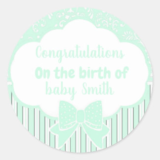 Adesivo Redondo Parabéns sobre o nascimento de