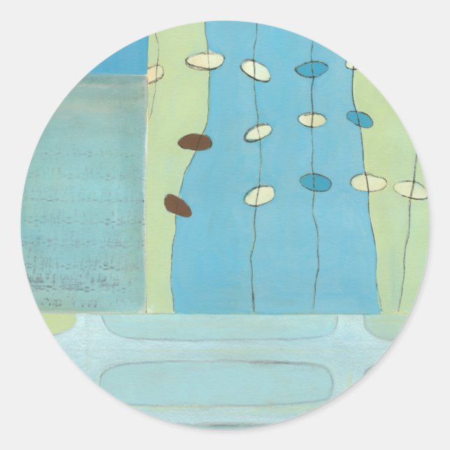 Adesivo Redondo Parada abstrato Azul do Ovo (Frente)