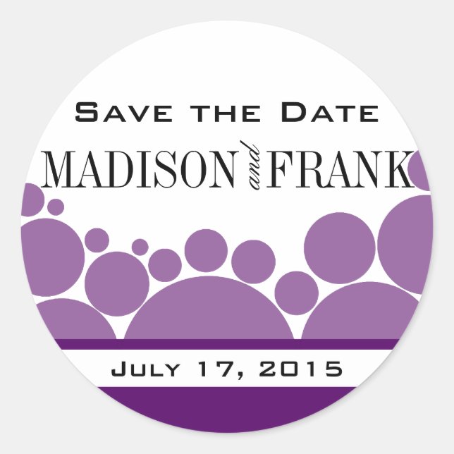 Adesivo Redondo Parada de bolinhas | púrpura (Frente)