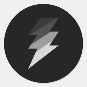 Adesivo Redondo Parafuso de trovão de prata do relâmpago