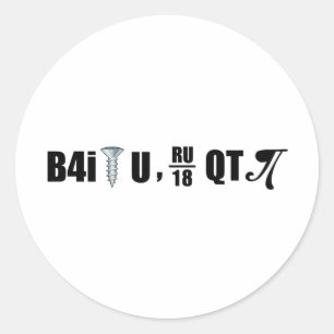 Adesivo Redondo Parafuso U RU de B4i sobre 18 quartos pi