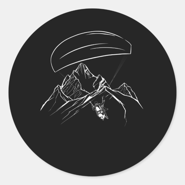 Adesivo Redondo Paraglider monta Glide Adventure (Frente)