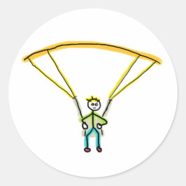 Adesivo Redondo Paragliding Stickman