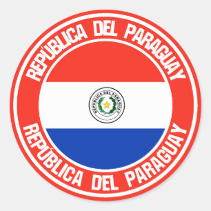 Adesivo Redondo Paraguai Round Emblem