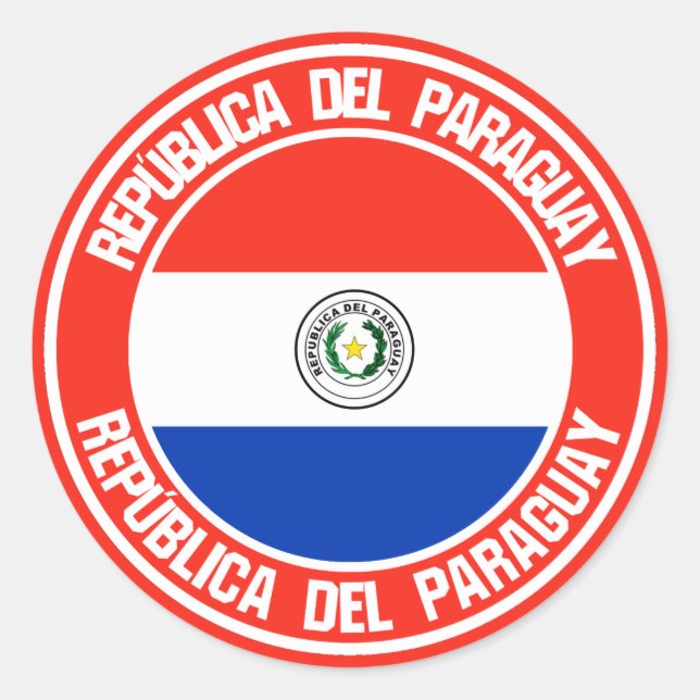 Adesivo Redondo Paraguai Round Emblem (Frente)