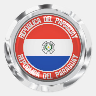 Adesivo Redondo Paraguai Round Emblem