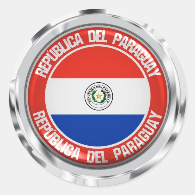 Adesivo Redondo Paraguai Round Emblem (Frente)