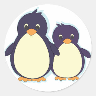 Adesivo Redondo Paraíso do pinguim