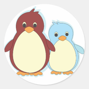 Adesivo Redondo Paraíso do pinguim