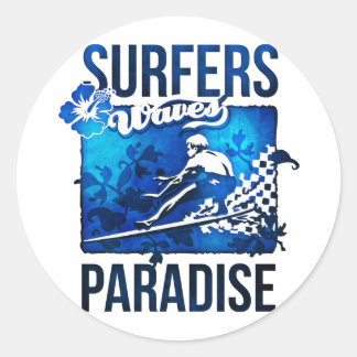 Adesivo Redondo paraíso dos surfistas