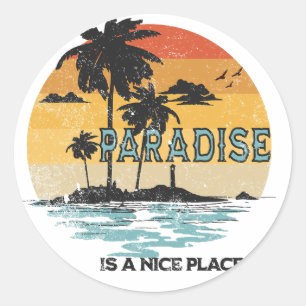 Adesivo Redondo Paraíso É Um Lugar Legal