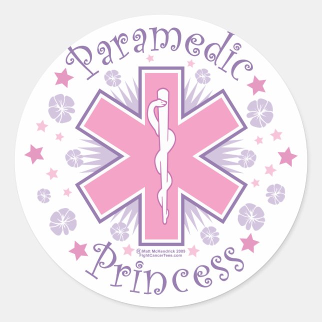 Adesivo Redondo Paramedic Princess (Frente)