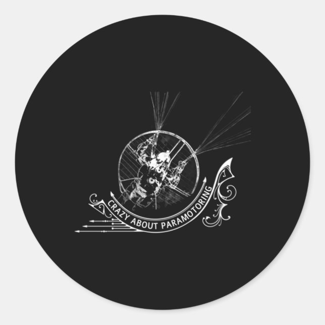 Adesivo Redondo Paramotor De Ppg Louco Sobre Paramotoring (Frente)