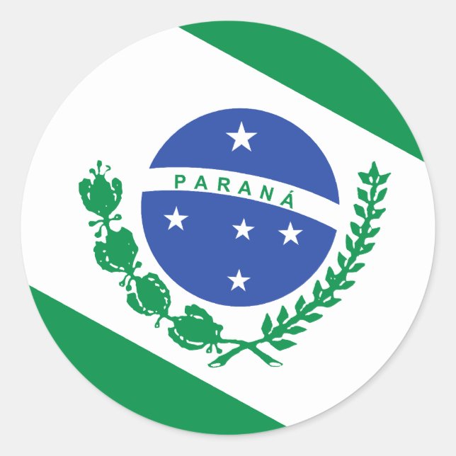 Adesivo Redondo Paraná, bandeira do Brasil (Frente)