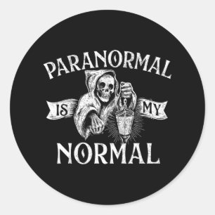 Adesivo Redondo Paranormal É Normal - Fantasma Fantasma Caçando Ha