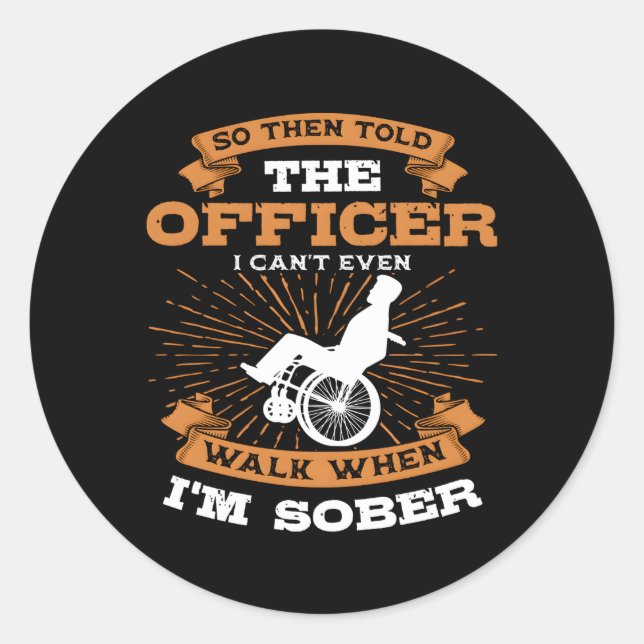 Adesivo Redondo Paraplégica Deficiente Paraplegia Cadeira de Rodas (Frente)