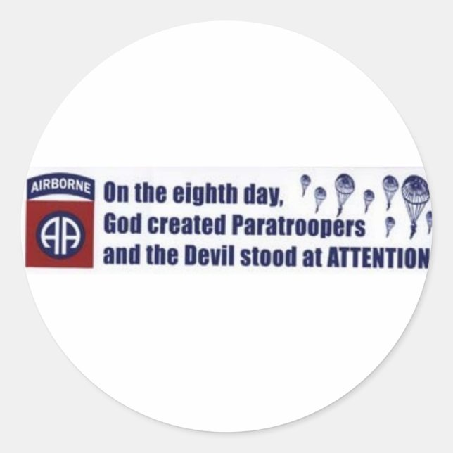 Adesivo Redondo paraquedista FUNNY (Frente)