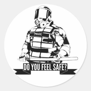 Adesivo Redondo Parar a Brutalidade Policial Arte para Movimentos 