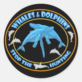 Adesivo Redondo Parar a caça à baleia
