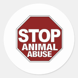 Adesivo Redondo Parar Abuso Animal