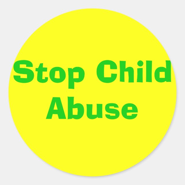 Adesivo Redondo Parar Abuso Infantil (Frente)
