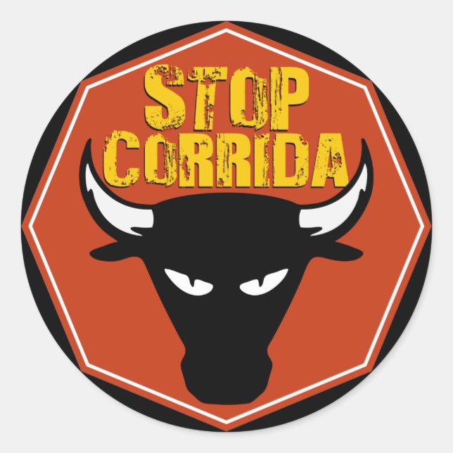 Adesivo Redondo Parar Corrida Sticker (Frente)