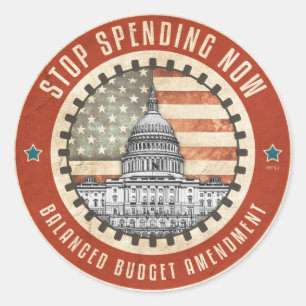 Adesivo Redondo Parar de Gastar Agora