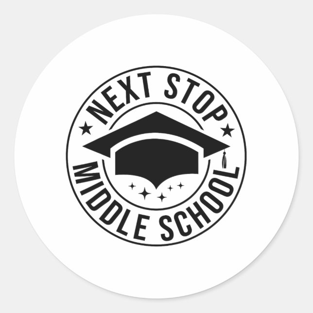 Adesivo Redondo Parar Ki de Graduação da Escola Secundária (Frente)