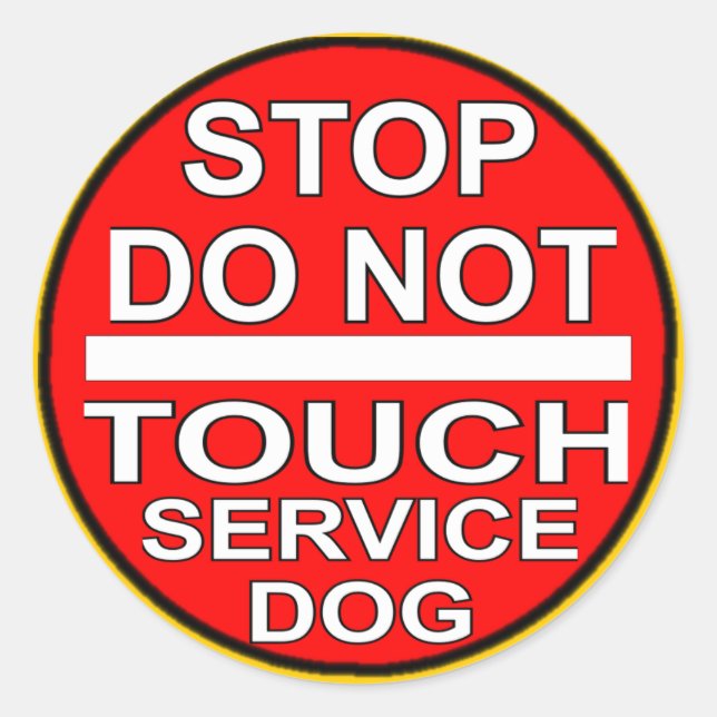 Adesivo Redondo Parar - Não Toque (Frente)