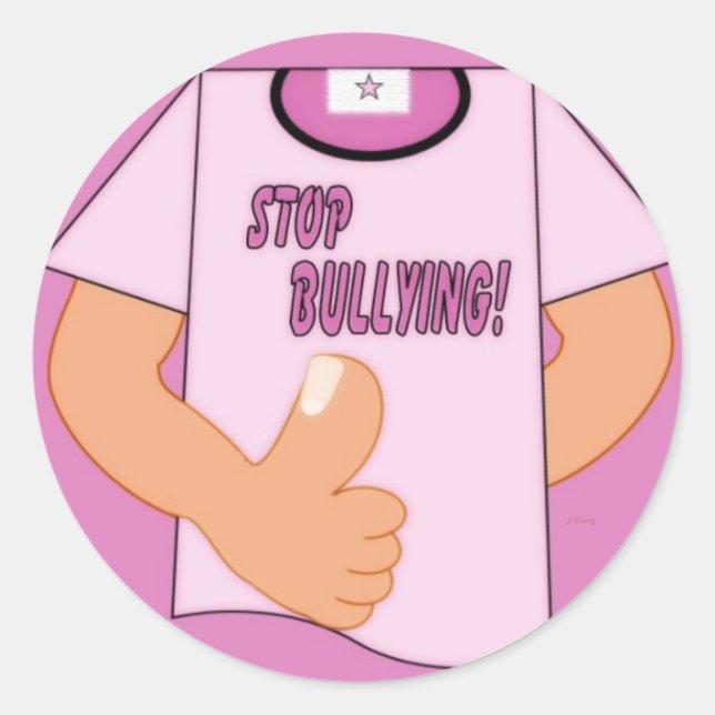 Adesivo Redondo Parar o Bullying (Frente)