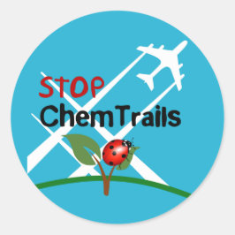 Adesivo Redondo Parar o Quimtrails Lady Bug Ecocide