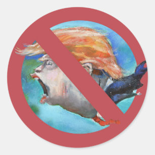 Adesivo Redondo Parar Trump art Único Sem Trump Sticker político