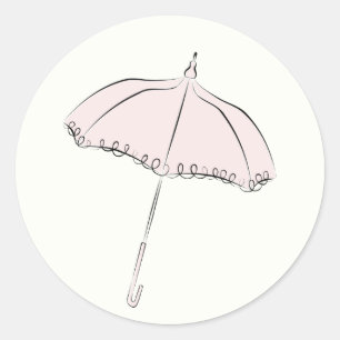 Adesivo Redondo Parasol cor-de-rosa