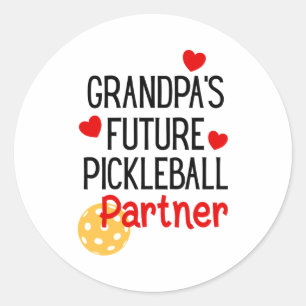 Adesivo Redondo Parceiro de pickleball futuro do vovô Granhild cri