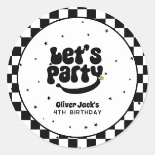 Adesivo Redondo Parceiro de vamos Feliz Aniversário do Duo